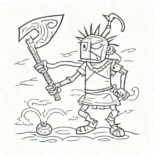 drunk warrior  tattoo design idea