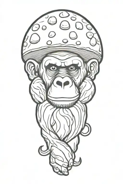 mushroom stoned ape tattoo design idea