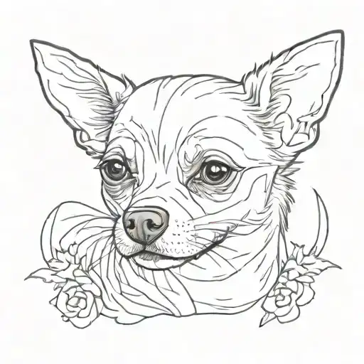 chihuahua with tattoose tattoo design idea