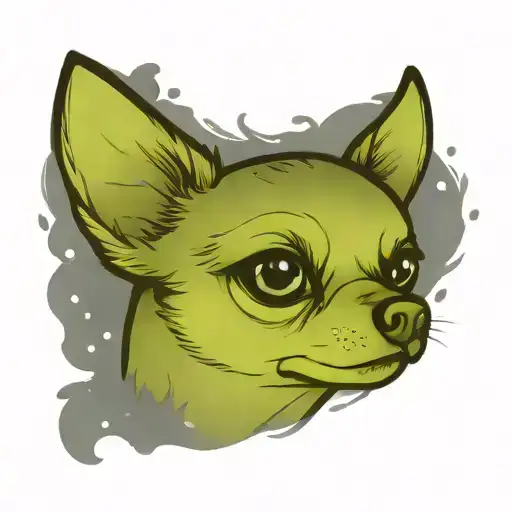 chihuahua white witch tattoo design idea