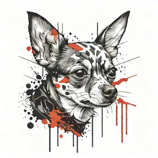 chihuahua white witch tattoo design idea