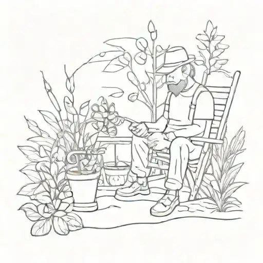 drunk gardener tattoo design idea