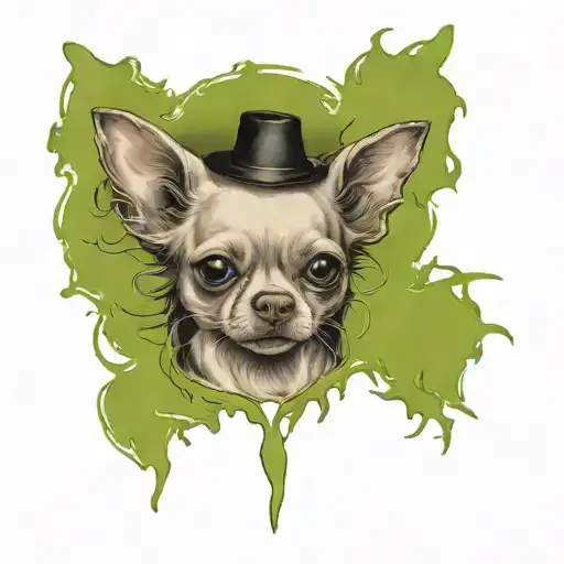 chihuahua white witch tattoo design idea