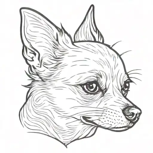 simple chihuahua dog tattoo design idea