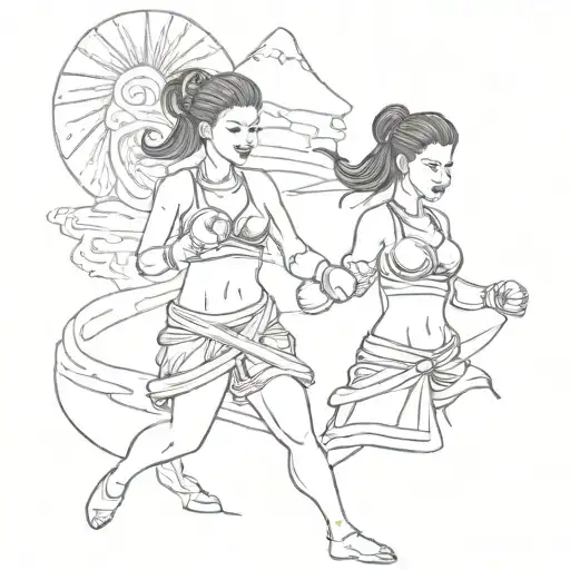 thailand with boxing with alcohol with  women  tattoo design idea