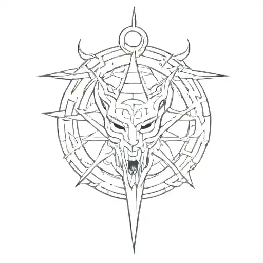 satanic  ritual tattoo design idea