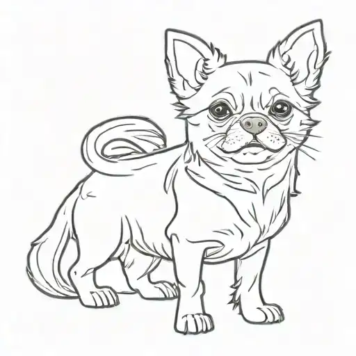 communist chihuhua dog tattoo design idea