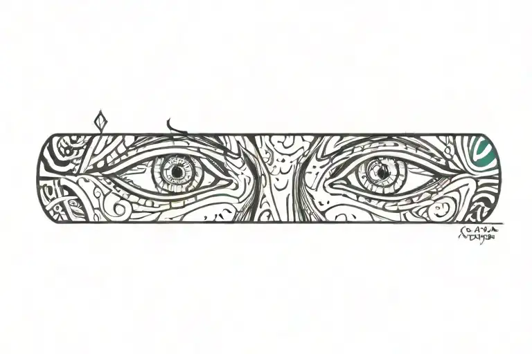 broken face one eye tattoo design idea