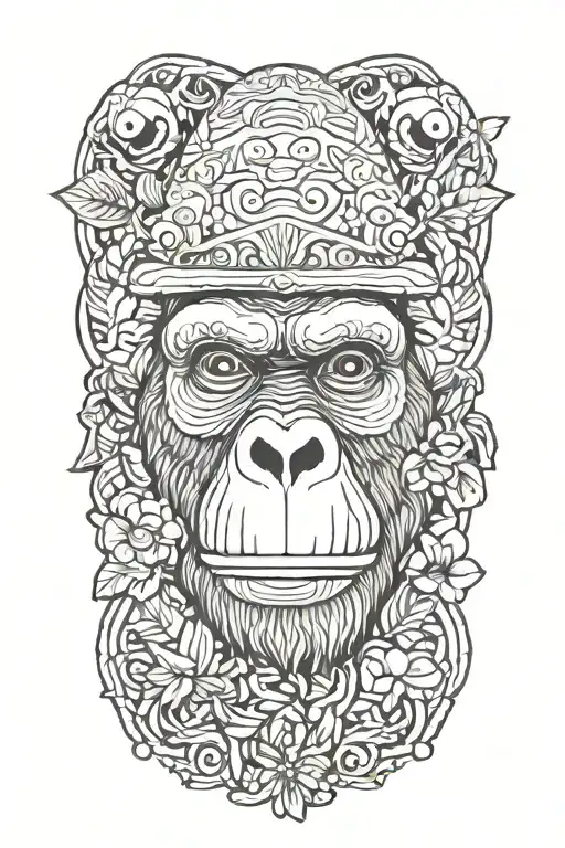 mushroom stoned ape tattoo design idea
