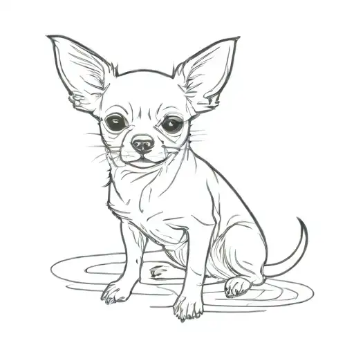 chihuahua dog stretching tattoo design idea