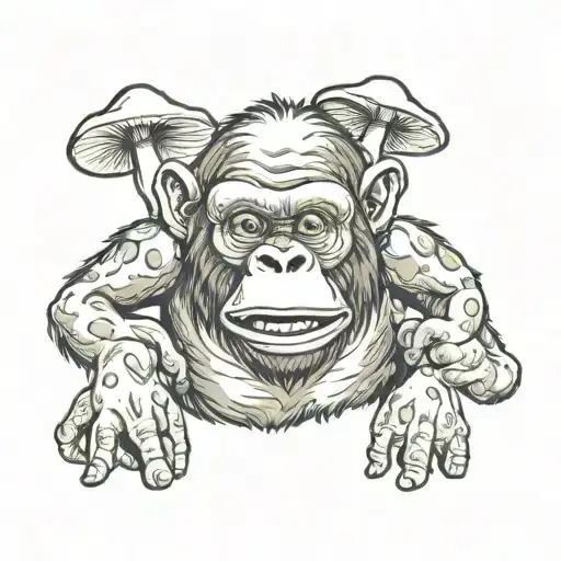 mushroom stoned ape tattoo design idea
