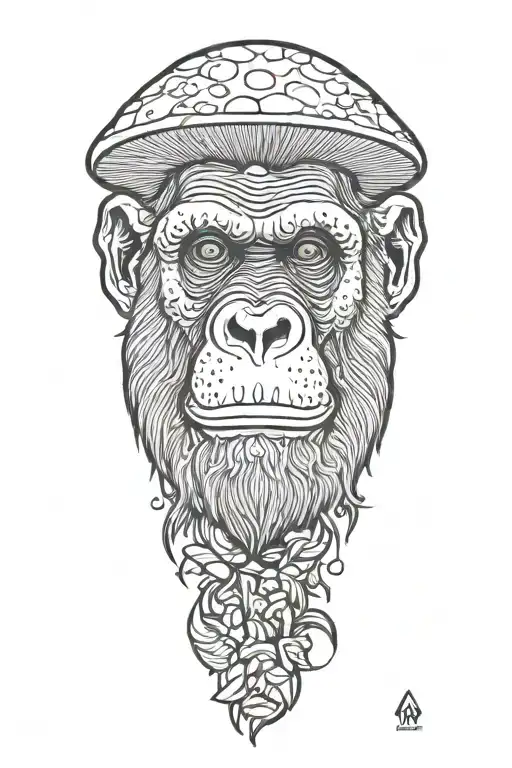 mushroom stoned ape tattoo design idea