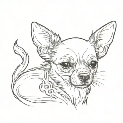 chihuahua with tattoose tattoo design idea