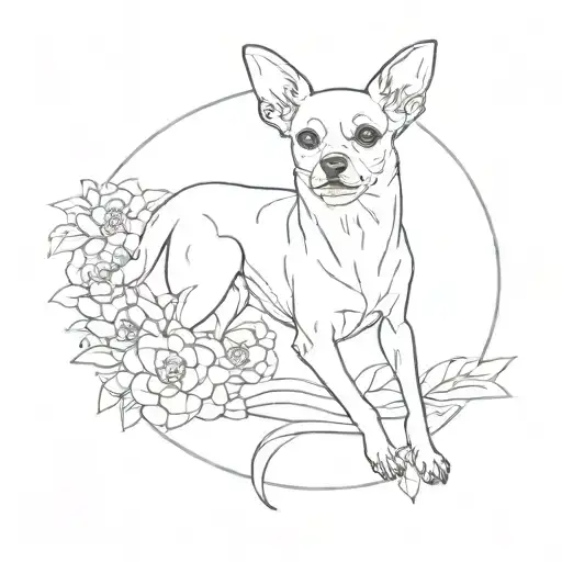 feminist chihuhua dog tattoo design idea