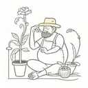 drunk gardener tattoo design idea