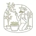 drunk gardener tattoo design idea