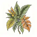 jungle leaves tattoo design idea