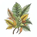 jungle leaves tattoo design idea