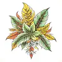jungle leaves tattoo design idea
