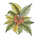 jungle leaves tattoo design idea