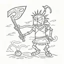 drunk warrior  tattoo design idea
