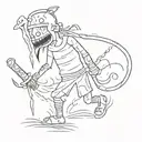 drunk warrior  tattoo design idea