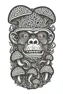 mushroom stoned ape tattoo design idea
