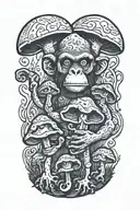 mushroom stoned ape tattoo design idea