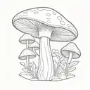 magic mushroom tattoo design idea