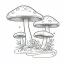 magic mushroom tattoo design idea