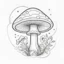 magic mushroom tattoo design idea