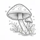 magic mushroom tattoo design idea