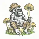 mushroom stoned ape tattoo design idea