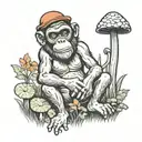 mushroom stoned ape tattoo design idea