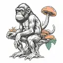 mushroom stoned ape tattoo design idea