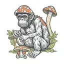 mushroom stoned ape tattoo design idea