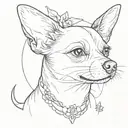 A powerful feminist symbol incorporating a chihuahua in a unique way tattoo design idea