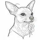 A powerful feminist symbol incorporating a chihuahua in a unique way tattoo design idea