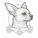 A powerful feminist symbol incorporating a chihuahua in a unique way tattoo design idea