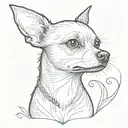 A powerful feminist symbol incorporating a chihuahua in a unique way tattoo design idea