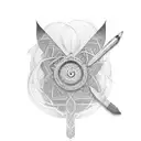 a thin tattoo for the spin with safarnama written in between tattoo design idea