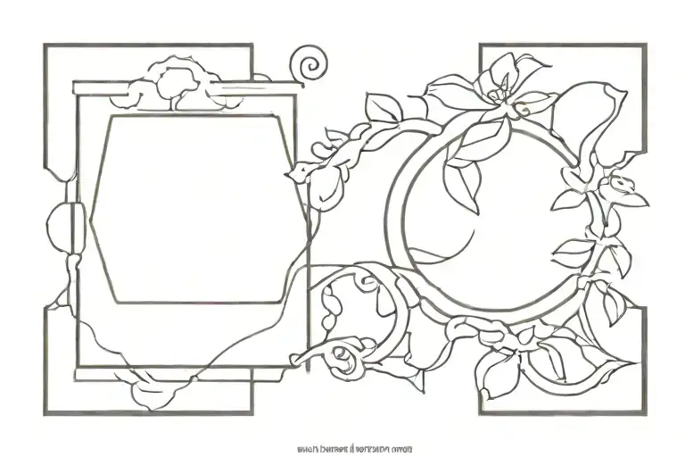 japanese horizontal rectangle frame tattoo design idea