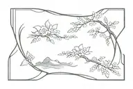 japanese horizontal rectangle frame tattoo design idea