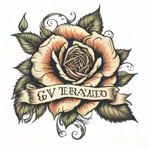 Rose tattoo with the letters SGV tattoo design idea