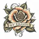 Rose tattoo with the letters SGV tattoo design idea