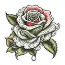 Rose tattoo with the letters SGV tattoo design idea