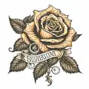 Rose tattoo with the letters SGV tattoo design idea