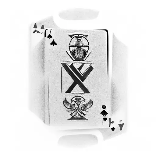 ac Milan badge on a playing card tattoo design idea