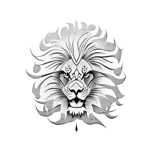lion Japanese fish bald eagle tattoo design idea