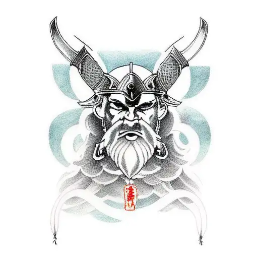 Viking raven thor odin tattoo design idea